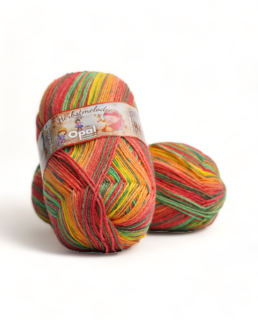 Lana Opal Herbstmelodie Naranjo y Verde