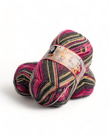 Lana Opal Herbstmelodie Fucsia y Plomo