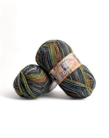 Lana Opal Herbstmelodie Verde y Azul