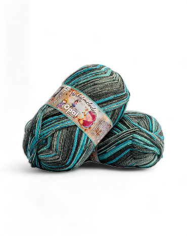 Lana Opal Herbstmelodie Turquesa y Gris